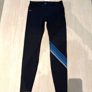 NWT Aviator Nation 4-Stripes Blue Black Full Length Leggings M RARE HTF
